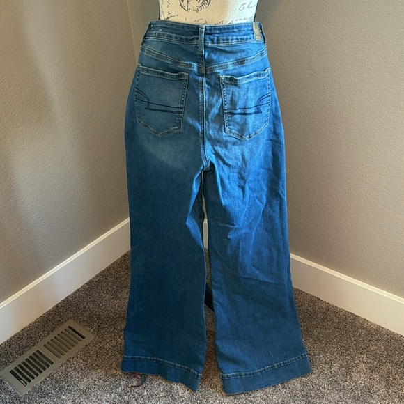 American eagle saior wide leg jeans size 10 regular - Picture 4 of 7